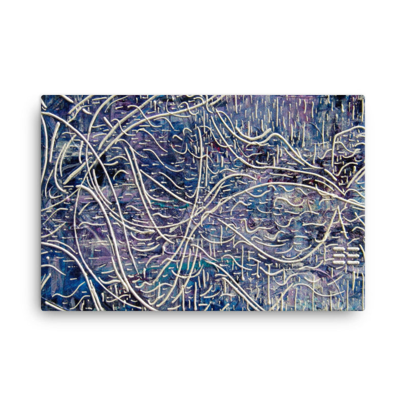Transcommunication Abstract Blue Canvas Art Print
