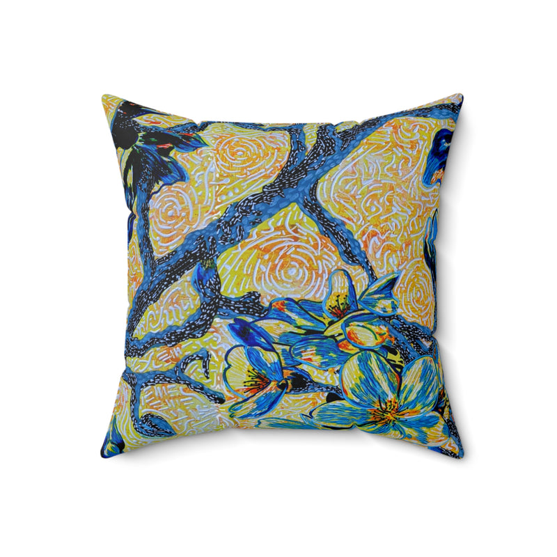 ORCHID ABSTRACT FLOWER ART THROW PILLOWS