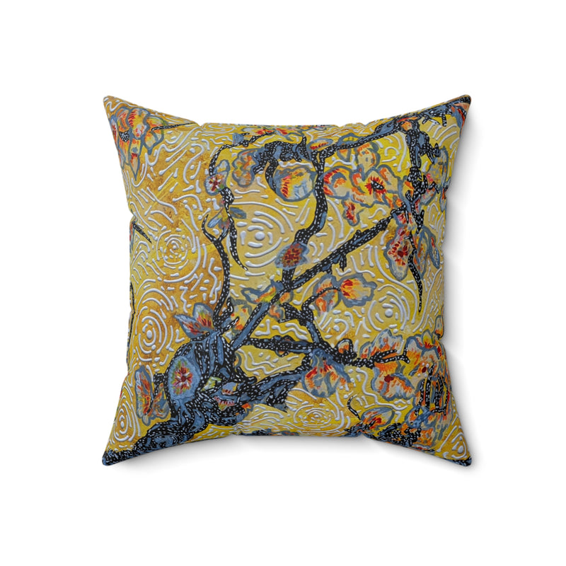 CHERRY BLOSSOMS IN BLOOM Abstract Pillow