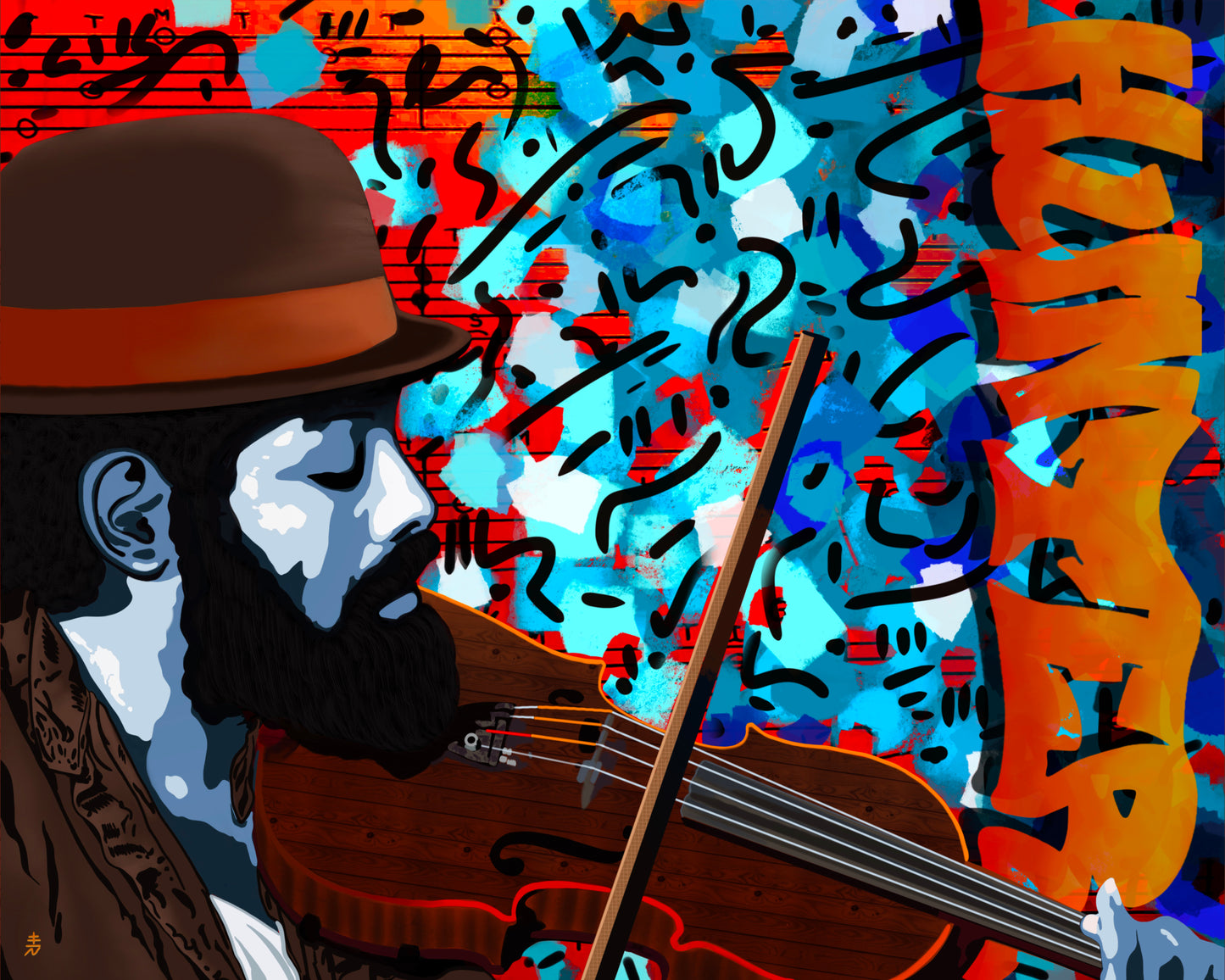 Ben Hunter Jazz Musician Custom Painting