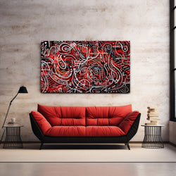 Red and Black Abstract Painting