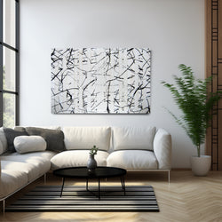 VIRGIN BLACK AND WHITE ABSTRACT CANVAS ART PRINT