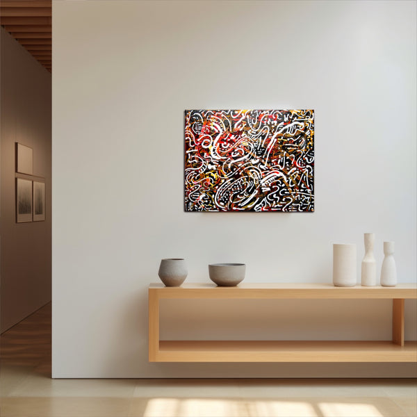 Rusty Brown Abstract Canvas Fine Art Print