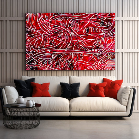 Red Abstract Art Canvas Print