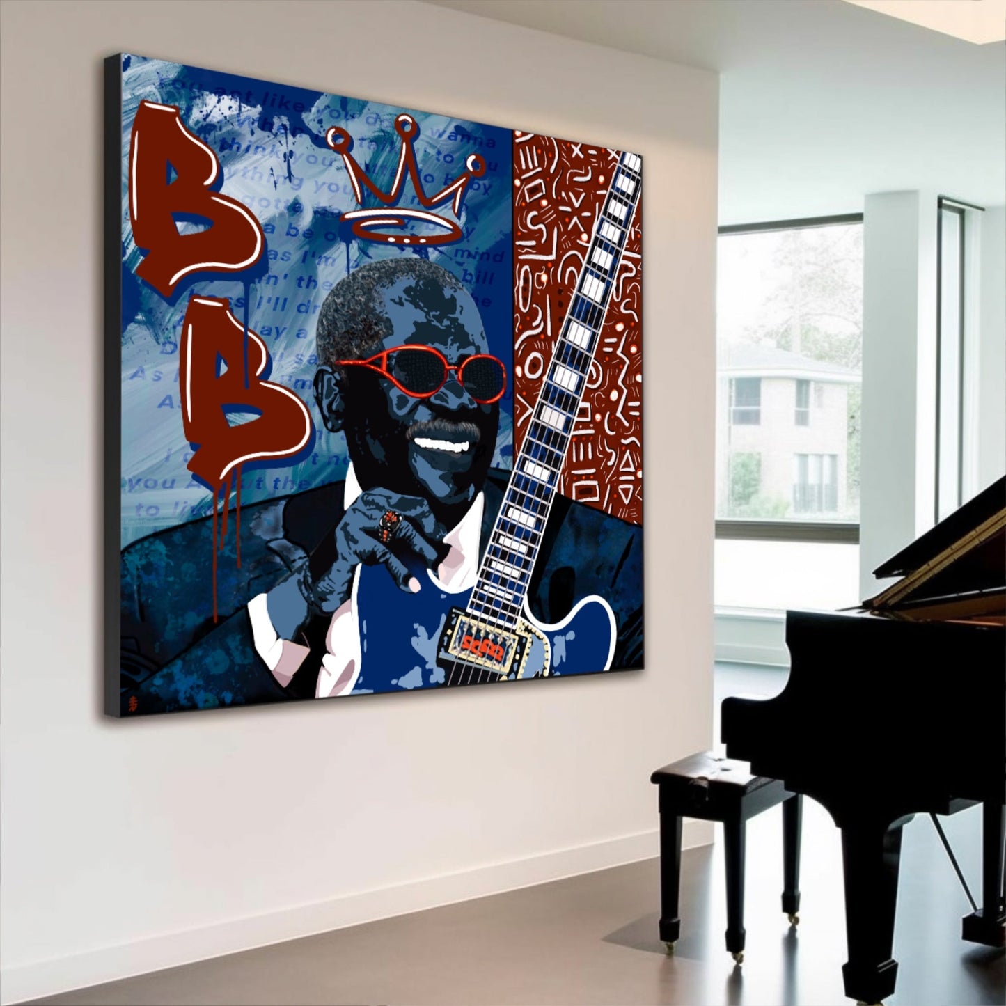 BB King Acrylic Glass Luxury Bespoke Painting