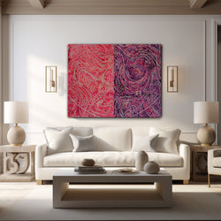 Pink and Purple Abstract Canvas Art Print
