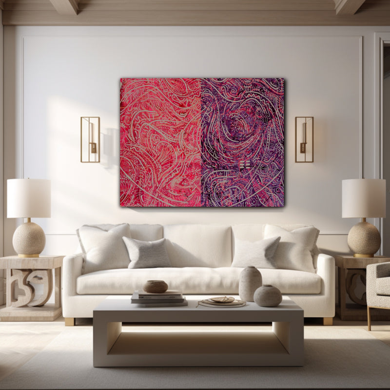 Pink and Purple Abstract Canvas Art Print