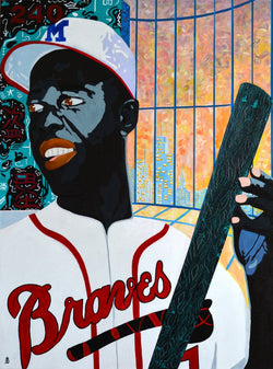 Hank Aaron Baseball Painting