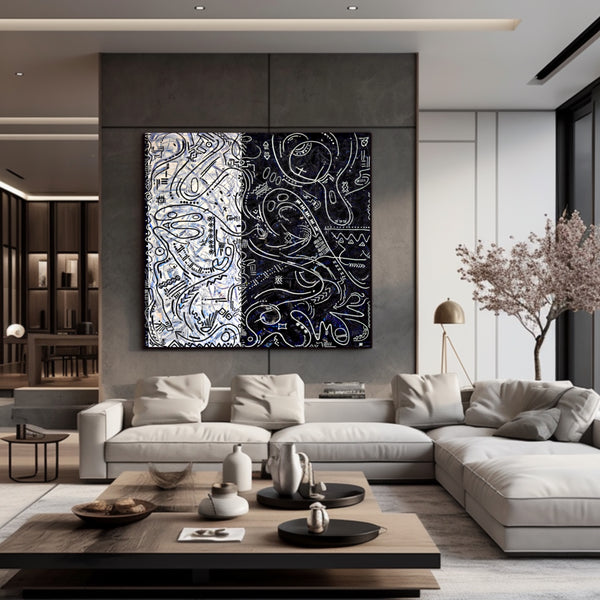 Noir Et Blanc Abstract Painting by Vincent Keele