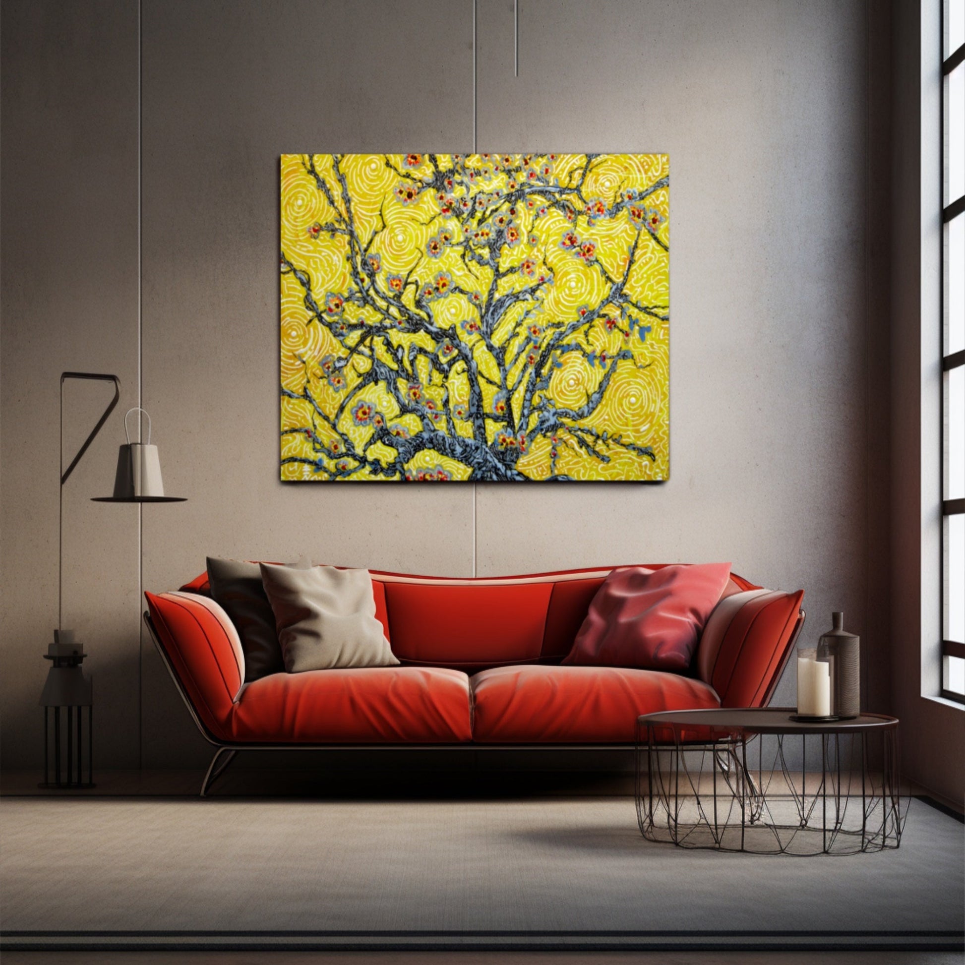 Cherry Blossoms Acrylic Luxury Art Painting