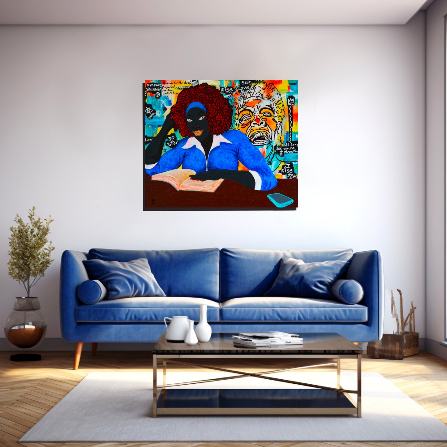 Bespoke Painting of Thoughts of Maya - Maya Angelou painting