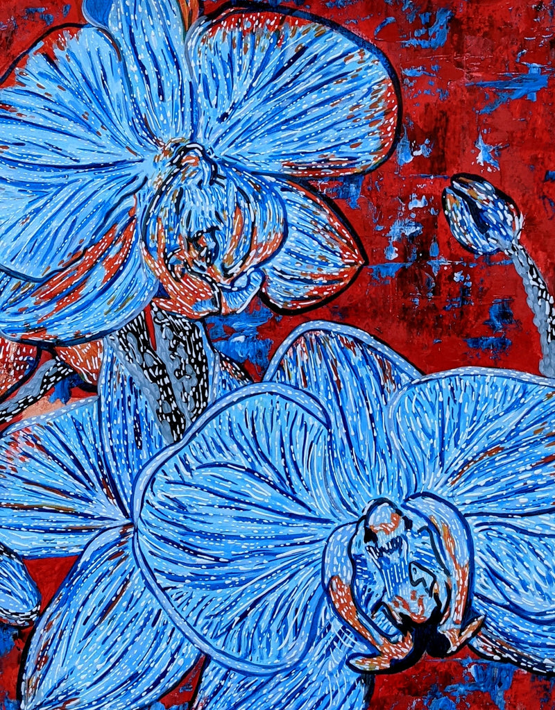 Vincent Keele Cherry Blue Painting