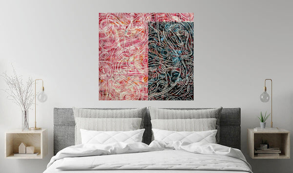 Pink and blue Large Scale Painting