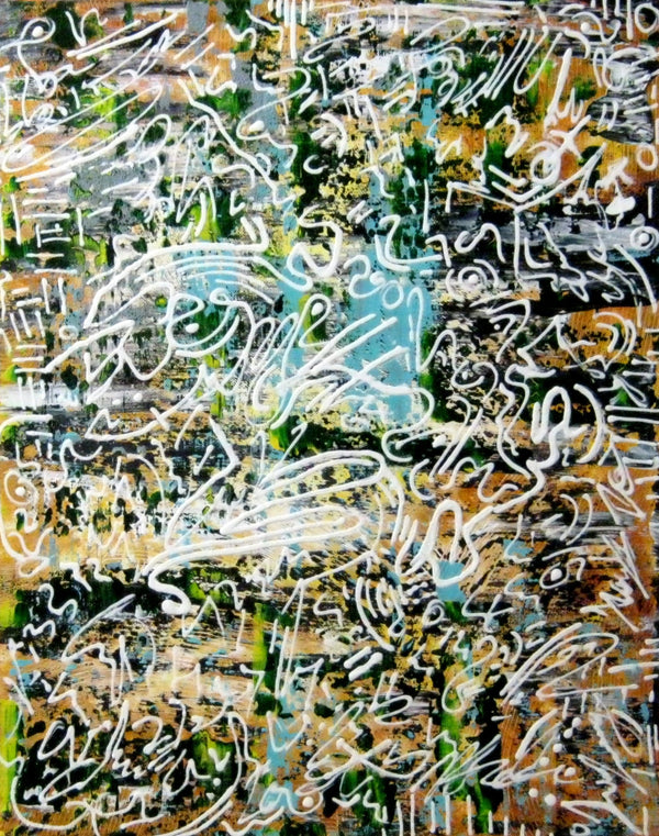 STRUCTURE AND CHAOS 4 ABSTRACT PAINTING - 20X16