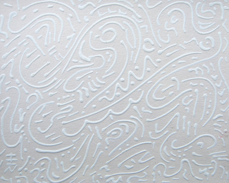 WHITE WRITING ABSTRACT ACRYLIC PAINTING - 8X10