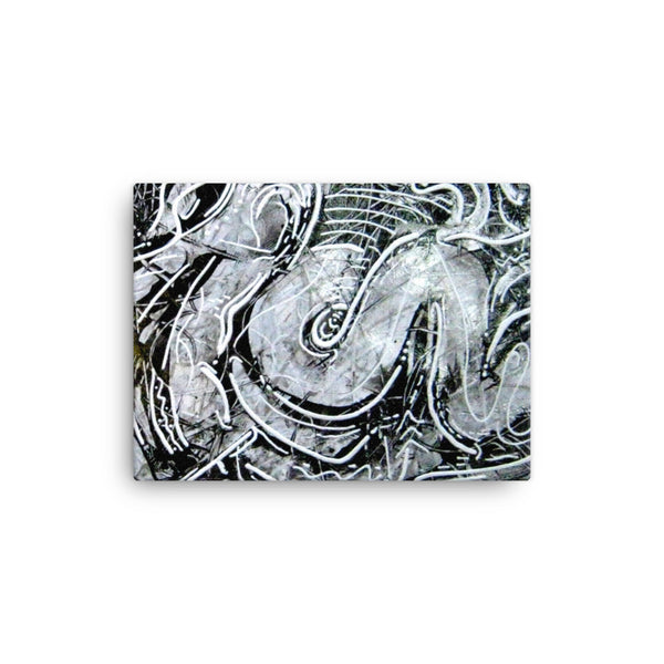 Black and White Abstract Canvas Art Print