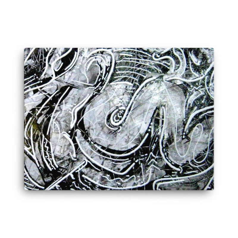 Vincent Keele Black and White Abstract Canvas Art Print