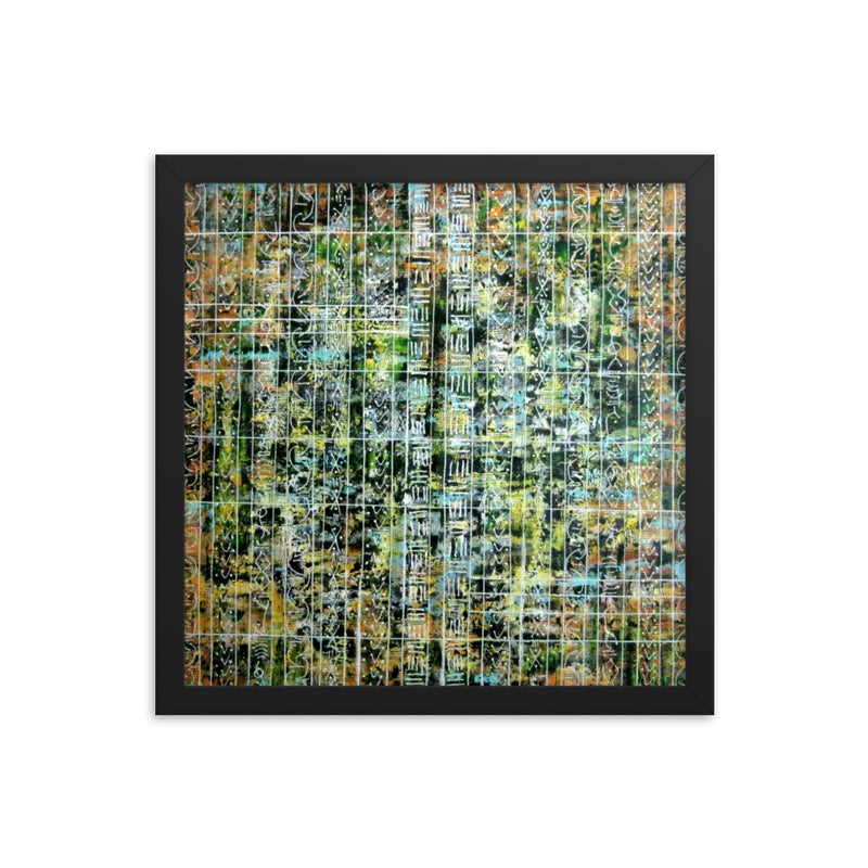 GREEN AND YELLOW FRAMED ARTWORK