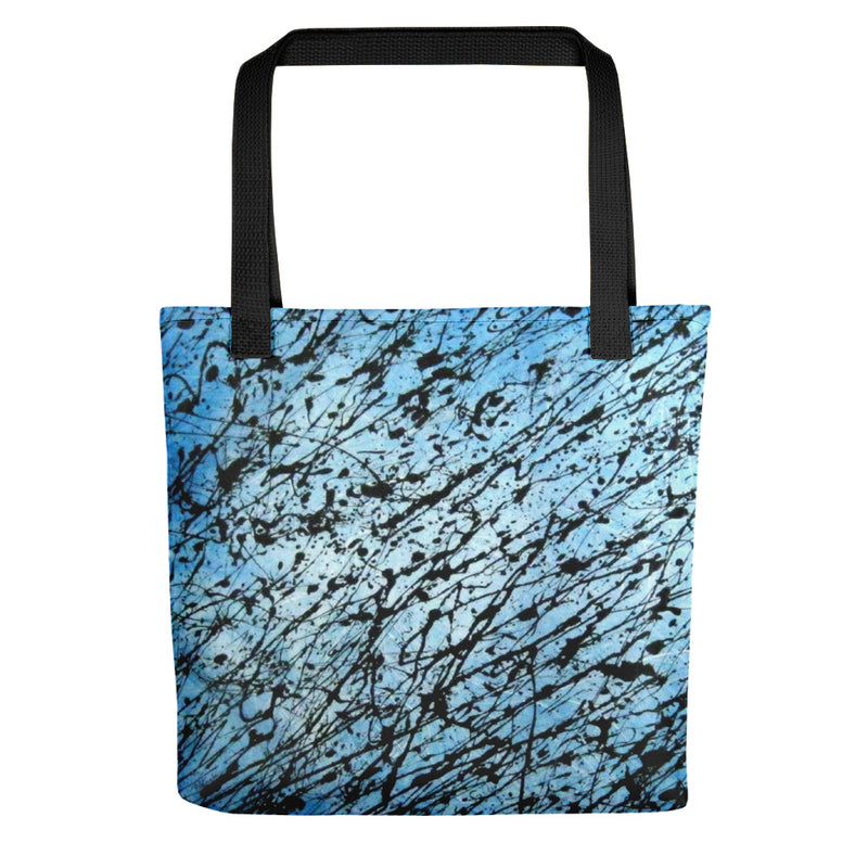 BLACK AND BLUE TOTE BAG