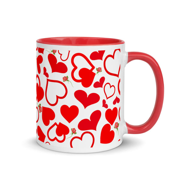 Red Roses and Hearts Coffee Mug